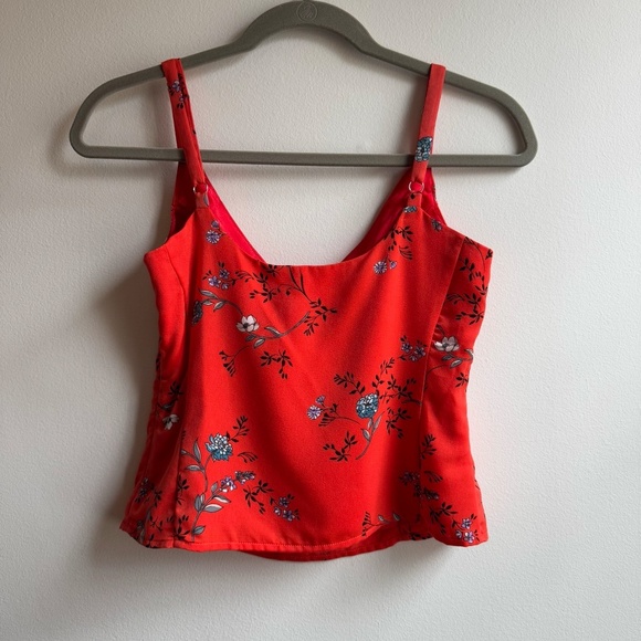 Honey Punch Women's Orange Floral Cropped Tank Size S NWT - Picture 11 of 11